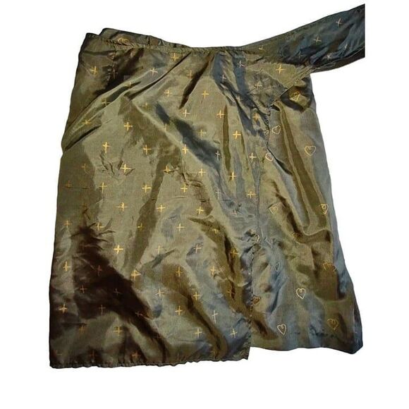 NET Sz 14 Vtg 100% Silk Top & Wrap Skirt Set Outfit Hearts & X's Novelty - Picture 8 of 9